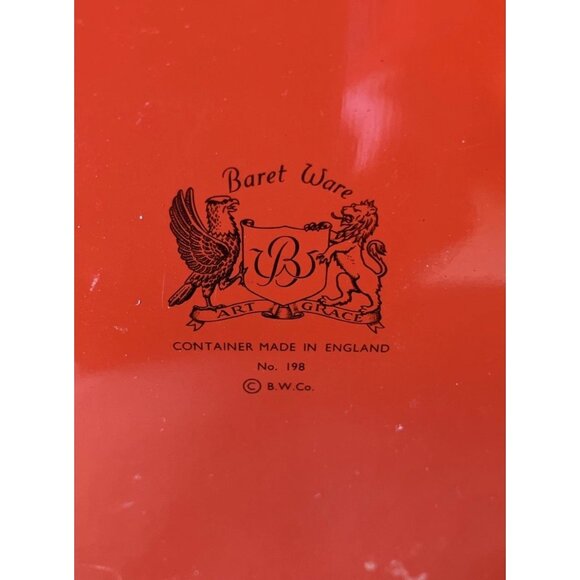 BARET WARE ENGLAND TIN TEA CADDY, CHINOISERIE - 6.5” - Picture 3 of 6